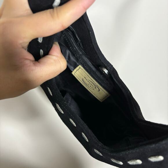 Weather Vane Black Stitch Suede Vintage Purse - Picture 5 of 10